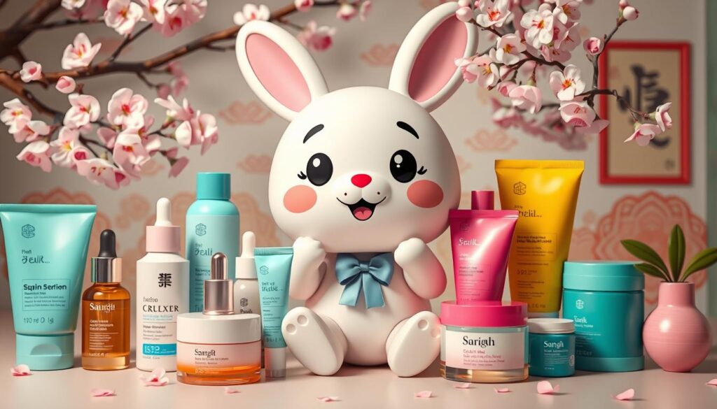 korean skincare brand with cartoon rabbit